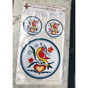 JACOB JANE ZOOK PENNSYLVANIA DUTCH VINTAGE 1969 FOLK ART DECORATORS DECAL PA
